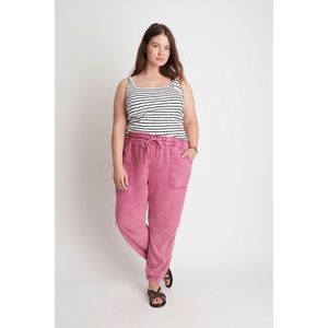 Anthropologie Rhys utility Jogger pink linen blend